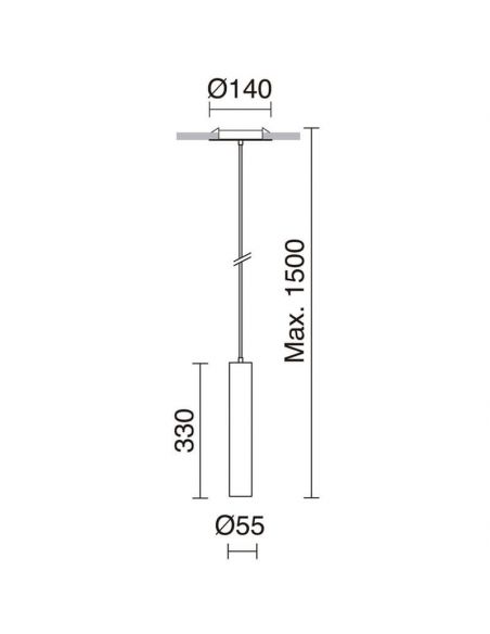 Dimensiones Lámpara de techo semiempotrada Tania 1XGU10 | LeonLeds