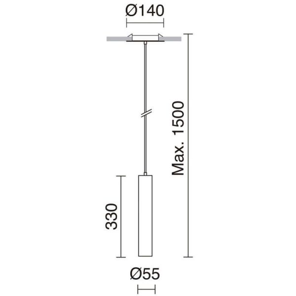 Dimensions Plafonnier semi-encastré Tania 1XGU10 | leonleds