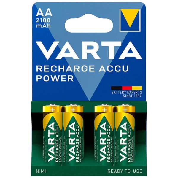 Batterie rechargeable AA 2100mAh Recharge Accu Power LR06 4 unités 4008496550692 | leonleds