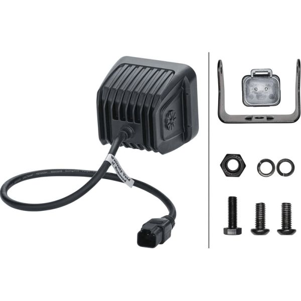 Trasera de Faro LED cuadrado Black Magic Cube Kit 3,2" 12V/24V 3000Lm 2 Unds. Deutsch Hella 1FA 358 176-821 Hella | LeonLeds