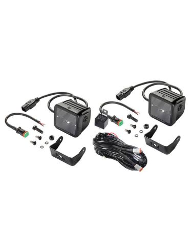 Faro LED cuadrado Black Magic Cube Kit 3,2" 12V/24V 3000Lm 2 Unds. Deutsch Hella 1FA 358 176-821 Hella | LeonLeds