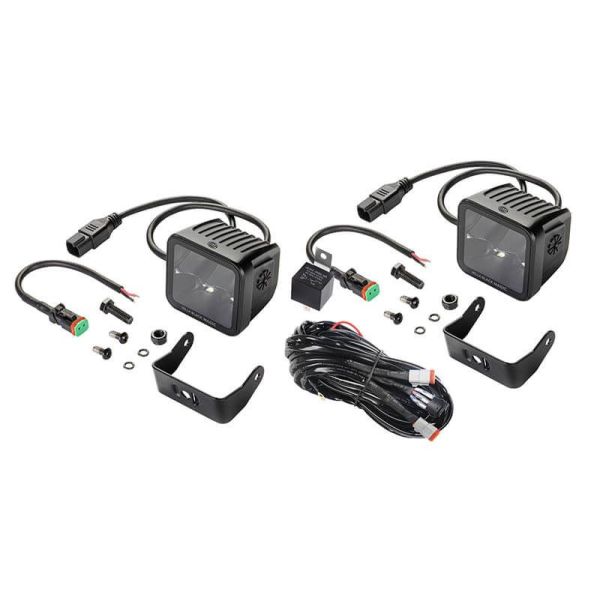 Phare LED carré Black Magic Cube Kit 3,2" 12 V/24 V 3000 lm 2 unités. Allemand Hella 1FA 358 176-821 Hella | LeonLeds