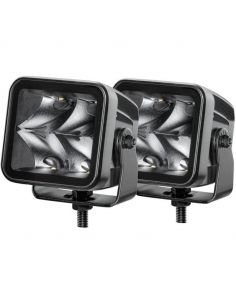 Faro LED cuadrado largo alcance Black Magic Cube Kit 3,2" 12V/24V 3000Lm 2 Unds. Deutsch Hella 1FA 358 176-821 2