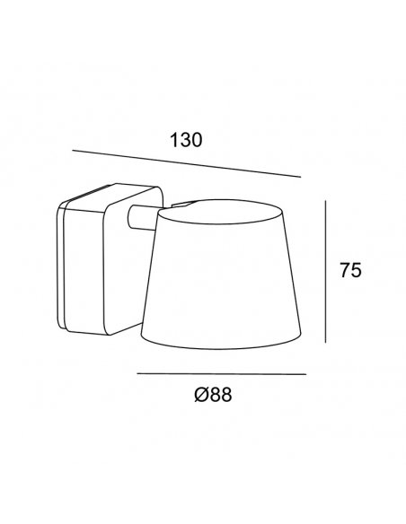 Mesures de l'applique murale LED dimmable White Drone