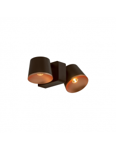Aplique LED Drone marrón con doble luz cobre