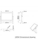 Dimensiones Foco Proyector LED 100W de exterior ProjectLine 9.500Lm IP65 Philips | LeonLeds