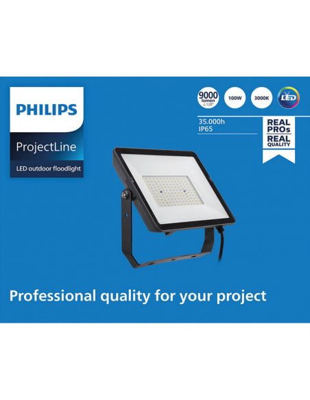 Foco Proyector LED 100W de exterior ProjectLine 9.500Lm IP65 8719514954410 Philips | LeonLeds