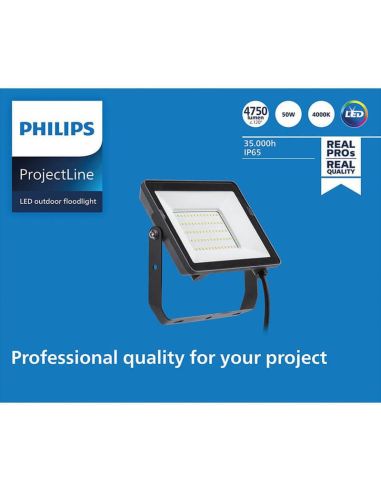 Proyector LED 50W de exterior ProjectLine 4.500Lm IP65 8719514954540 Philips | LeonLeds