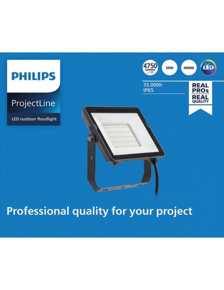 Projecteur LED d'extérieur 50W ProjectLine 4 500Lm IP65 8719514954540 Philips | leonleds