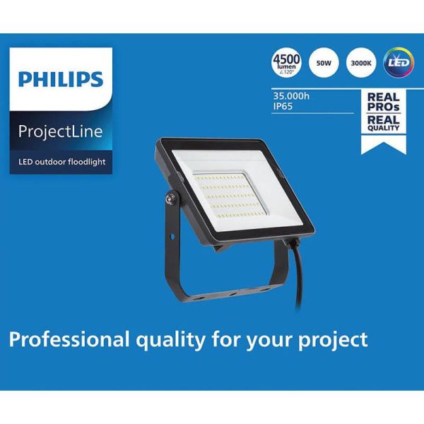 Projecteur LED d'extérieur 50W ProjectLine 4 500Lm IP65 8719514954410 Philips | leonleds