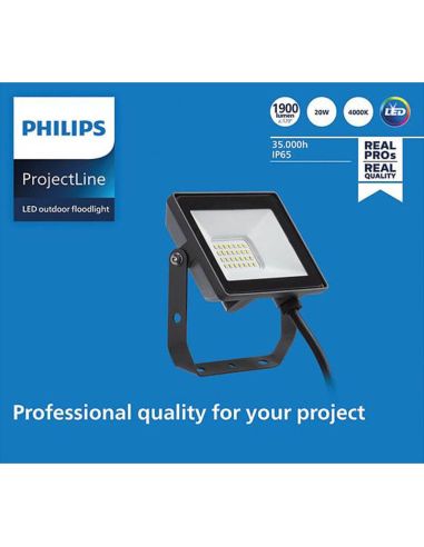 Proyector LED para exterior 20W ProjectLine 1800Lm IP65 Philips 8719514954502 4000K | LeonLeds