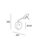 Aplique LED Invisible Wall Fixture negro pequeño medidas