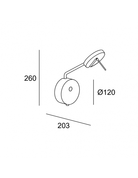 Aplique LED Invisible Wall Fixture negro pequeño medidas