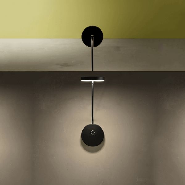 Pequena luminária de parede invisível preta LED luz de parede Leds c4