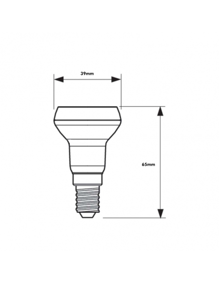 DimensionesBombilla LED Reflector R39 E14 36º 1,8W - 30W 2700K 8718699773755 Philips | LeonLeds