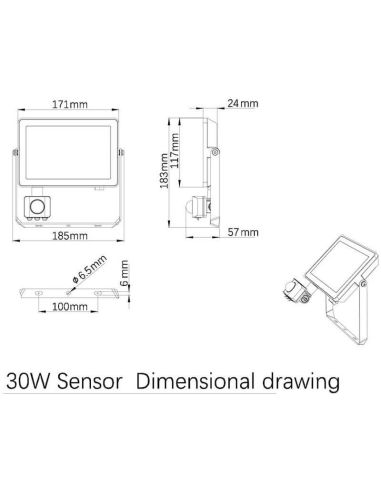 Foco LED 30W para exterior con sensor de movimiento ProjectLine 2850Lm IP65 Philips | LeonLeds