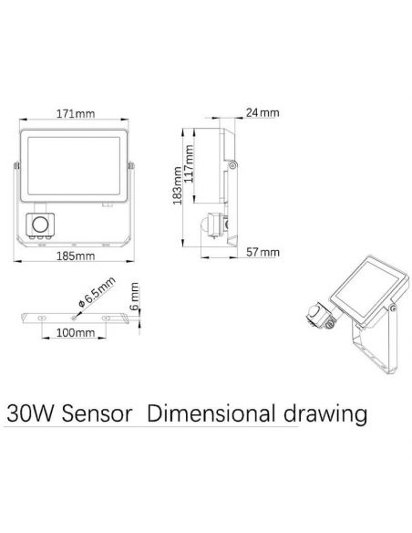 Holofote LED 30W para exterior com sensor de movimento ProjectLine 2850Lm IP65 Philips | leonleds