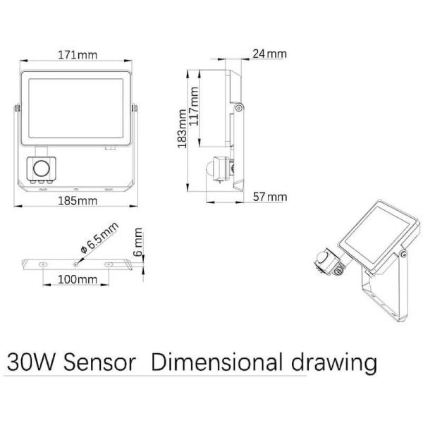 Foco LED 30W para exterior con sensor de movimiento ProjectLine 2850Lm IP65 Philips | LeonLeds