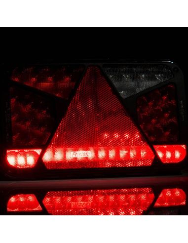 Lanterna traseira de LED com triângulo 12V-36V Hermetic FT-370 Fristom | leonleds