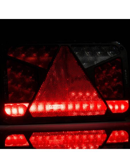 Lanterna traseira de LED com triângulo 12V-36V Hermetic FT-370 Fristom | leonleds