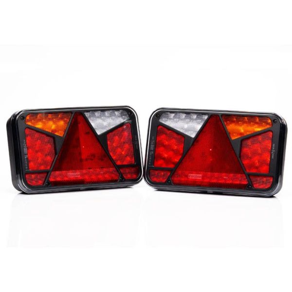 Par de Lanterna traseira de LED com triângulo 12V-36V Hermetic FT-370 Fristom | leonleds