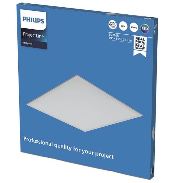 Panel LED 60x60Cm 3.200Lm 4.000K 36W para techo desmontable ProjecLine 8719514955271 | LeonLeds