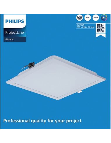 Painel de embutir LED 30X30Cm 1.200Lm 4.000K 15W para teto removível ProjecLine 8719514955288 Philips | leonleds
