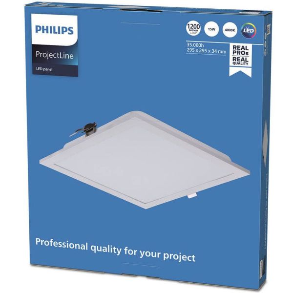 Panneau encastré LED 30X30Cm 1 200Lm 4 000K 15W pour plafond amovible ProjecLine 8719514955288 Philips | leonleds