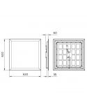 Dimensiones Panel LED 62x62Cm UGR19 3.200Lm 4.000K 36W especial para oficinas ProjectLine Philips | LeonLeds