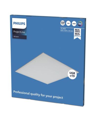 Painel LED 62x62Cm UGR19 3.200Lm 4.000K 36W especial para escritórios ProjectLine 8719514955301 Philips | leonleds