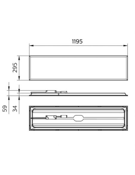 Dimensiones Panel LED 120X30Cm 3.400Lm 4.000K 34W ProjectLine 8719514955318 Philips | LeonLeds