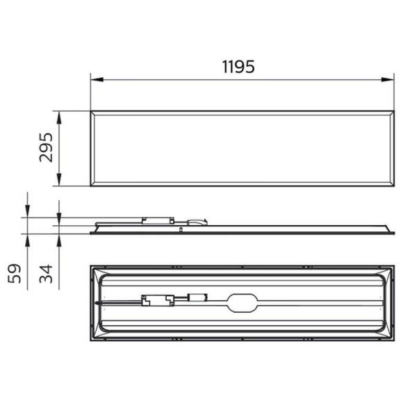 Dimensiones Panel LED 120X30Cm 3.400Lm 4.000K 34W ProjectLine 8719514955318 Philips | LeonLeds