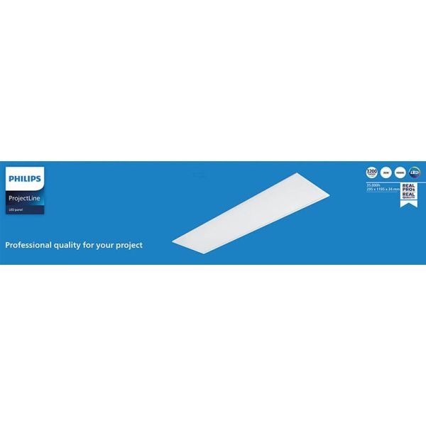 Panel LED 120X30Cm 3.400Lm 4.000K 34W ProjectLine 8719514955318 Philips | LeonLeds