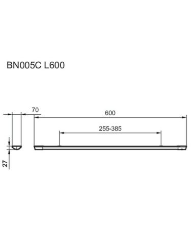 Dimensiones Regleta LED lineal de 60Cm para interior blanca 16W ProjectLine 8719514954373 | LeonLeds