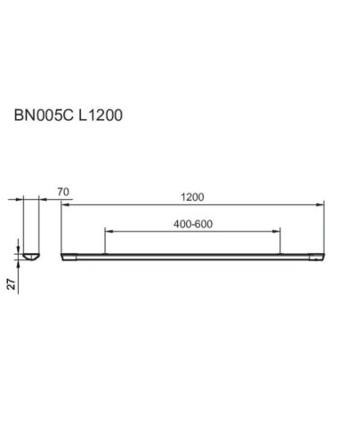 Dimensiones Regleta LED lineal de 120Cm para interior blanca 30W ProjectLine Philips | LeonLeds