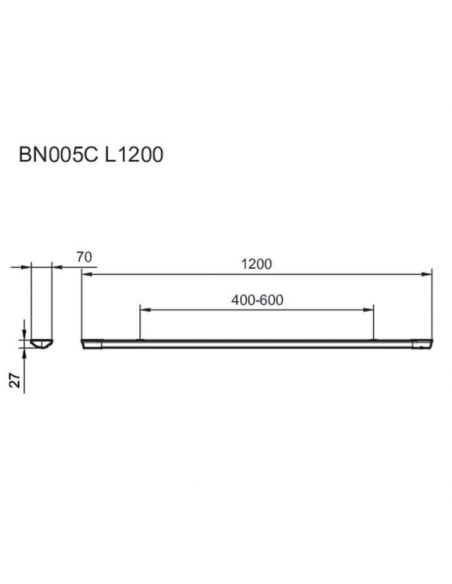Dimensiones Regleta LED lineal de 120Cm para interior blanca 30W ProjectLine Philips | LeonLeds