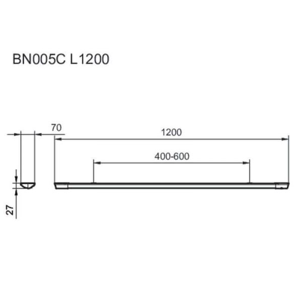 Dimensiones Regleta LED lineal de 120Cm para interior blanca 30W ProjectLine Philips | LeonLeds