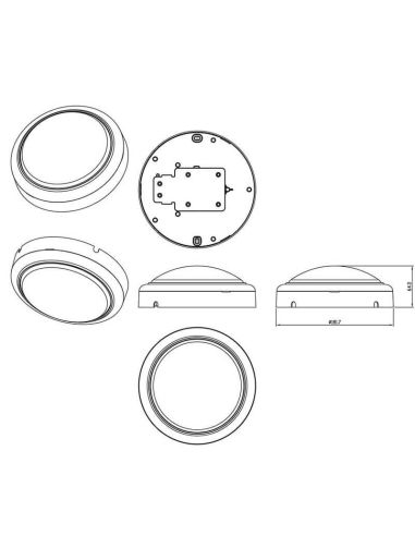Dimensiones Plafón LED exterior redondo 1.400Lm 15W IP65 IK06 ProjectLine Philips | LeonLeds