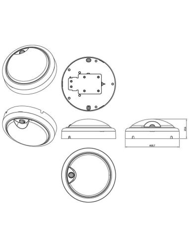 Dimensões Luminária de parede/teto LED com sensor de movimento 1.400Lm 15W IP65 IK06 ProjectLine Philips | leonleds