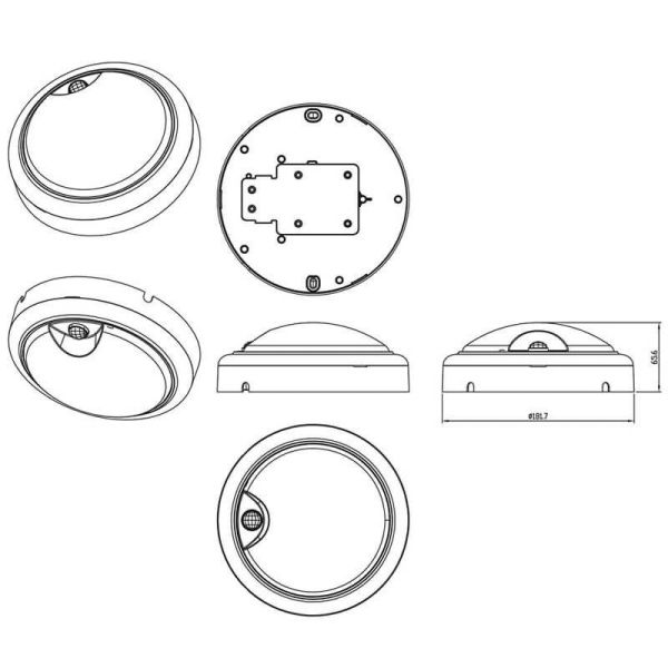 Dimensiones Aplique / Plafón LED con sensor de movimiento 1.400Lm 15W IP65 IK06 ProjectLine Philips | LeonLeds