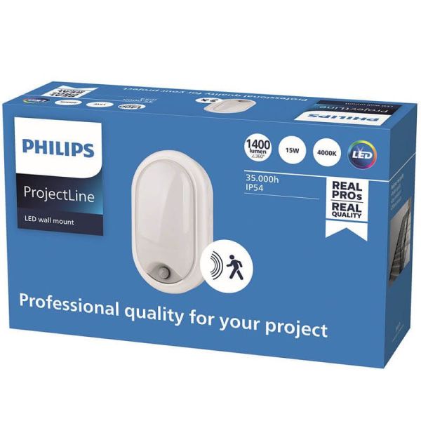 Applique murale LED ovale avec détecteur de mouvement 8719514954342 Philps | leonleds