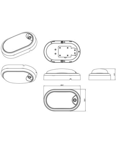 Dimensions Applique murale LED ovale avec détecteur de mouvement 8719514954342 Philps | leonleds
