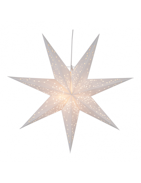 Estrella colgante de papel blanco con brillo Galaxy