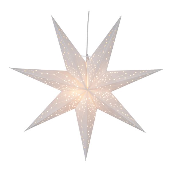 Estrella colgante de papel blanco con brillo Galaxy
