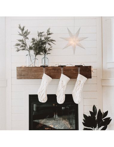 Estrella colgante de papel blanco con brillo Galaxy ambiente