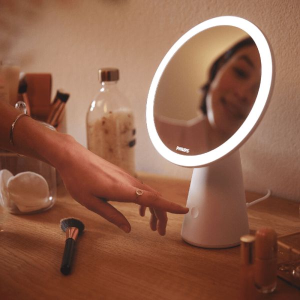 Espejo LED de maquillaje Mirror DSK 205 rosa ambiente touch