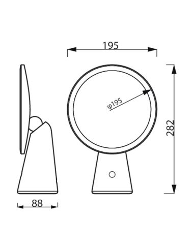Espejo LED de maquillaje Mirror DSK 205 rosa medidas