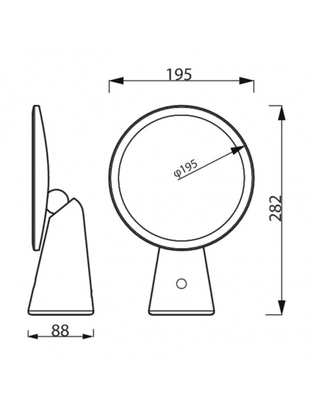 Miroir de maquillage LED Mirror DSK 205 rose mesures