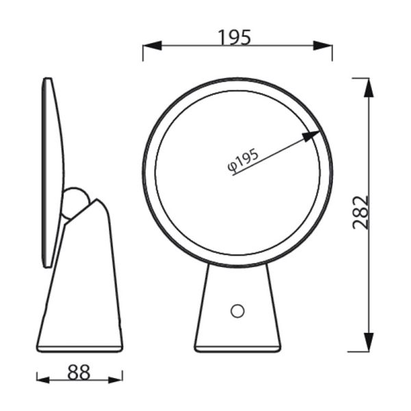 Miroir de maquillage LED Mirror DSK 205 rose mesures