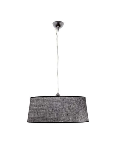 Lámpara Colgante de Techo textil de 50Cm de diámetro para Salon Serie Poema Reguable en Altura Cuero Oro | LeonLeds